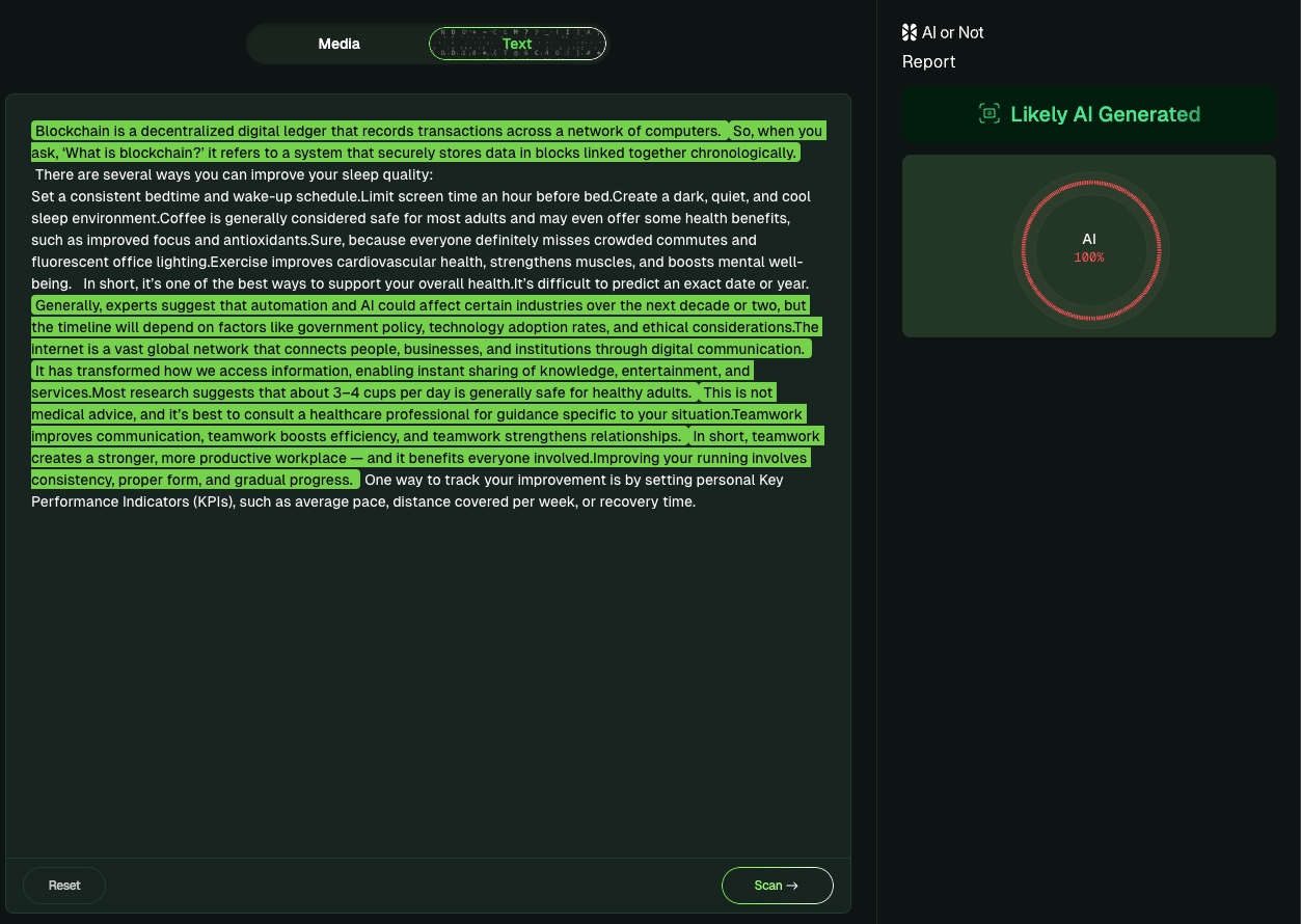 AI Text Detection Report