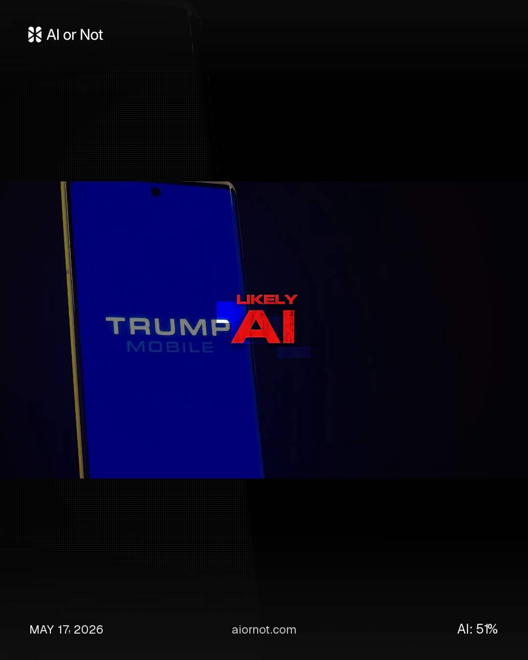 AI or Not's video detection report on the T1 release video