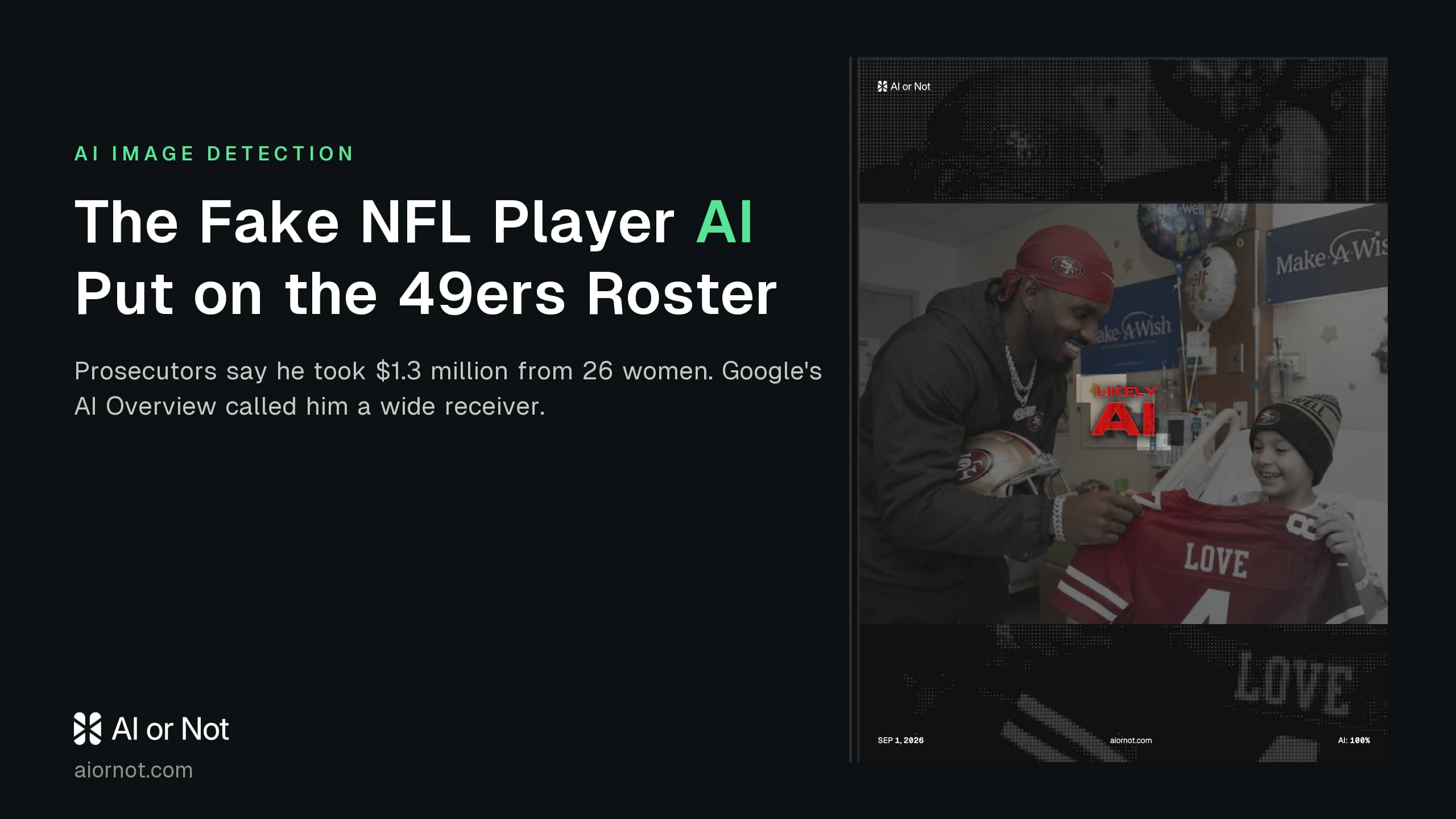 Daejon Love: The Fake NFL Player AI Put on the 49ers Roster (and AI or Not Detected)
