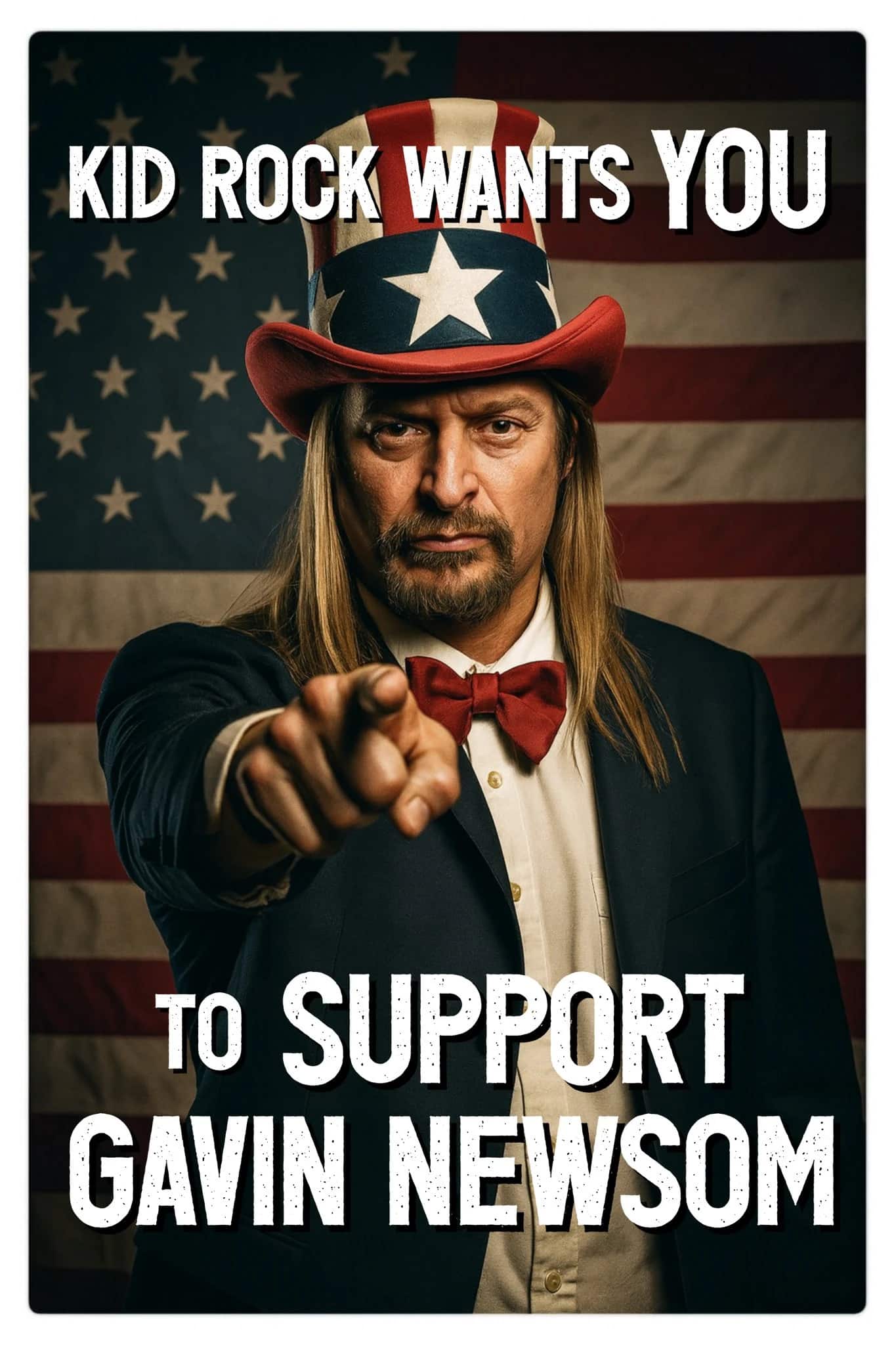 AI Slop Kid Rock Endorsement for Gavin Newsom