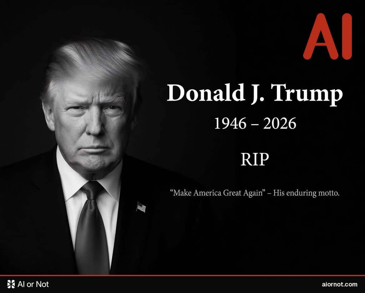 AI-generated Donald Trump RIP memorial card