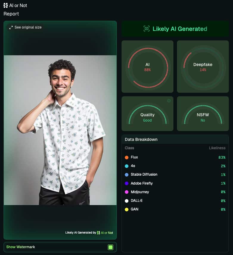 Luigi Mangione AI detection report