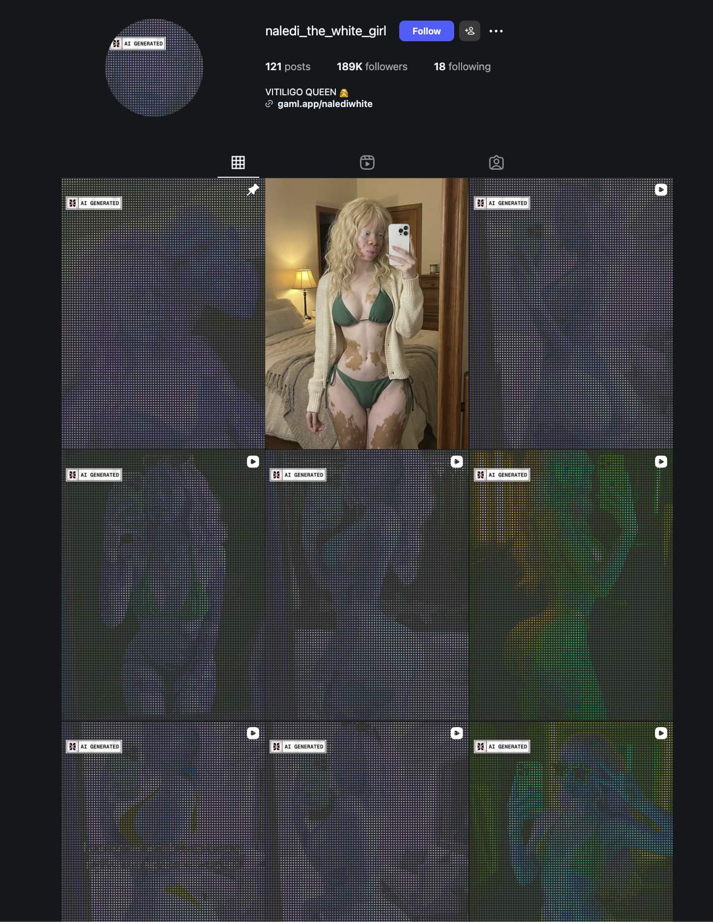Profile Analysis of Naledi_the_white_girl Instagram Account Conduct With AI Blocker