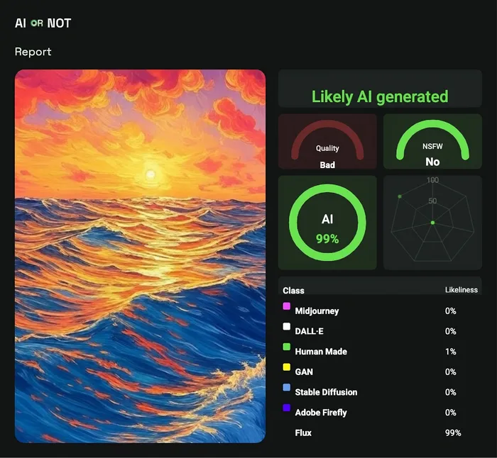 AI or Not deepfake analysis tool AI or Not deepfake analysis tool