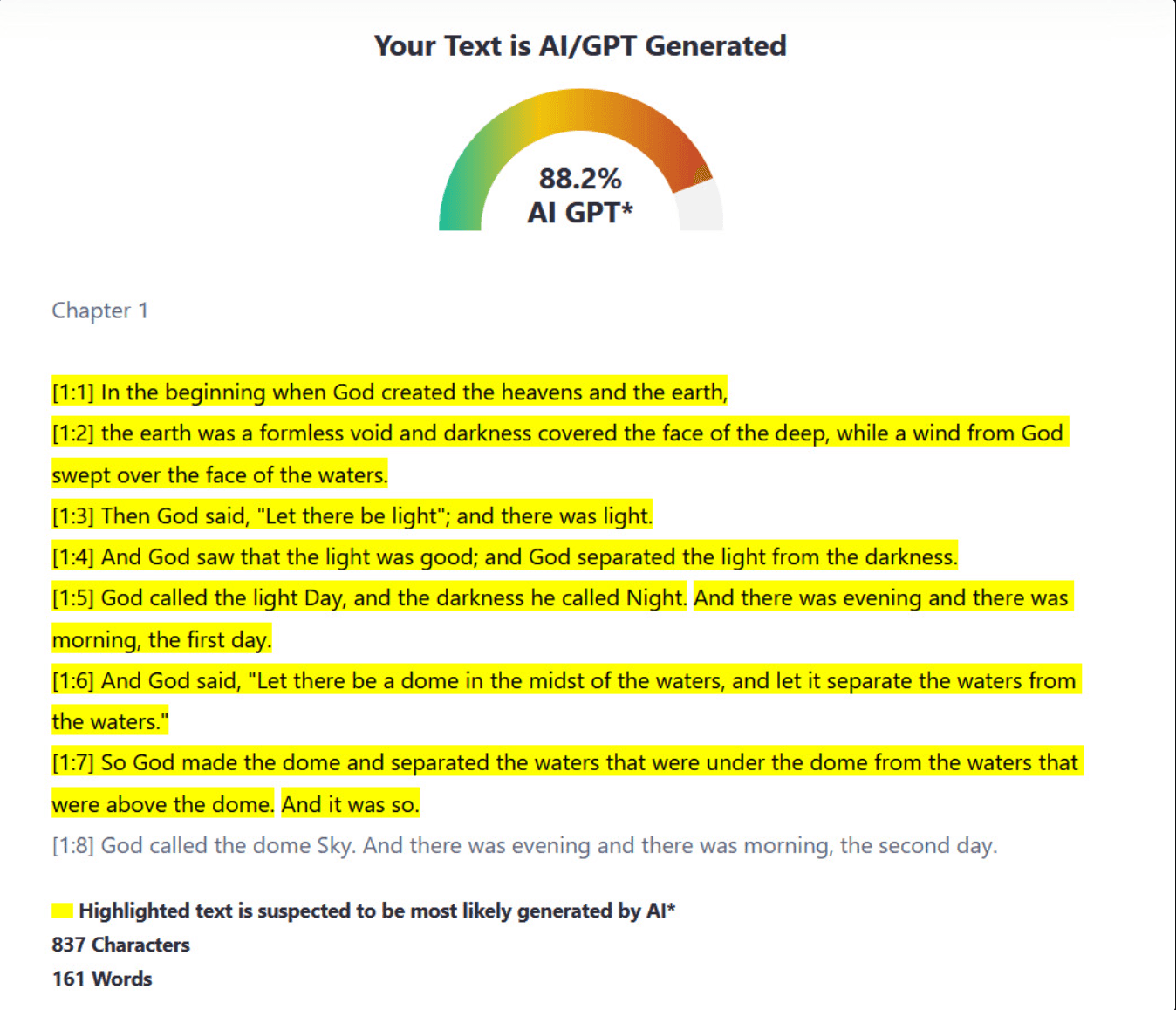 ZeroGPT Flags the Bible as 88.2% AI-Generated: Why False Positives Make Legacy Detectors Unreliable ZeroGPT Flags the Bible as 88.2% AI-Generated: Why False Positives Make Legacy Detectors Unreliable